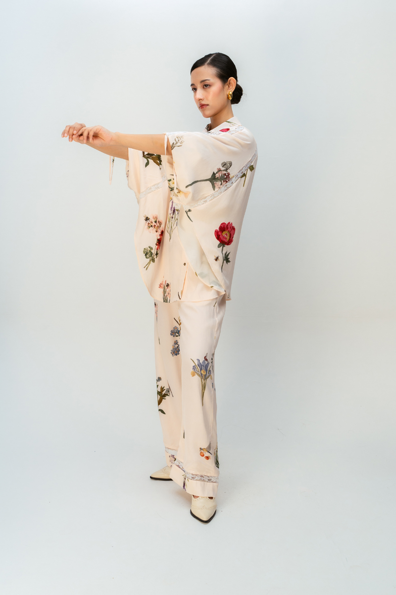 GENTLE GRACE CO-ORD SET crepe co-ord set by Ode to Odd in blush pink for women Worldwide