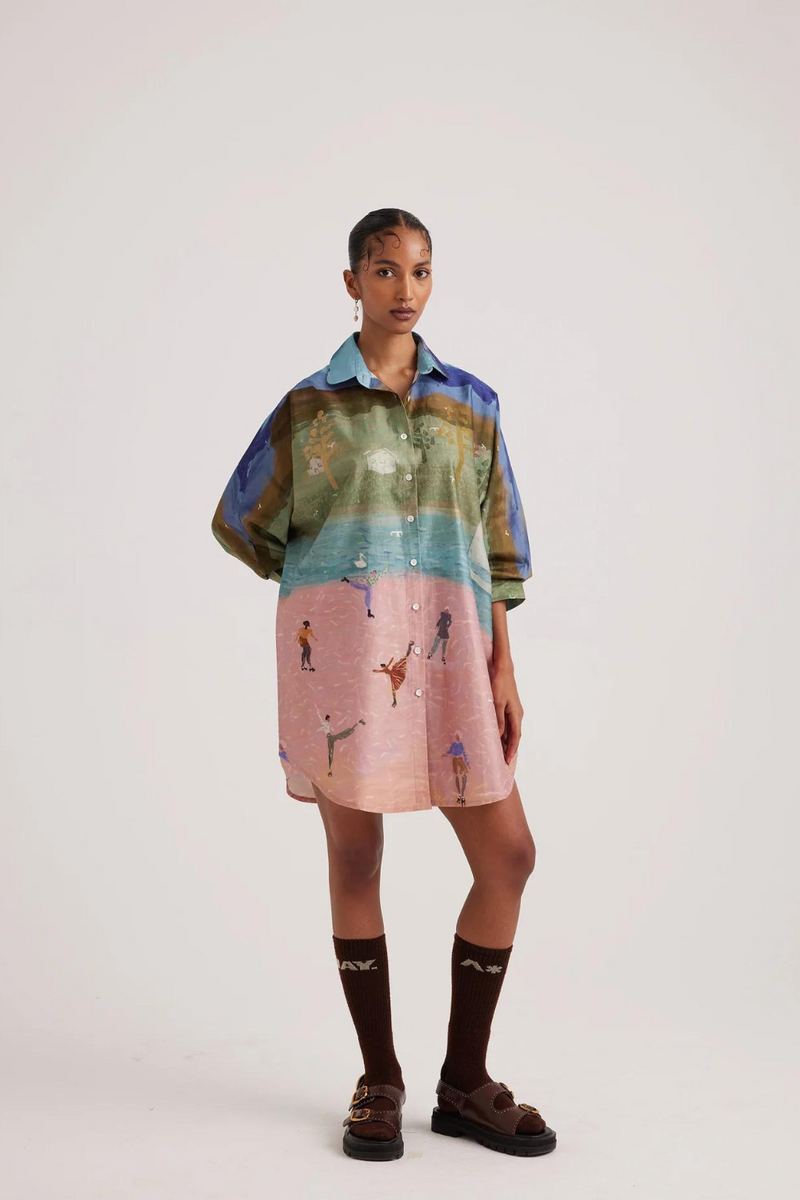 Como Long Shirt-Skater satin by CORD for women Worldwide