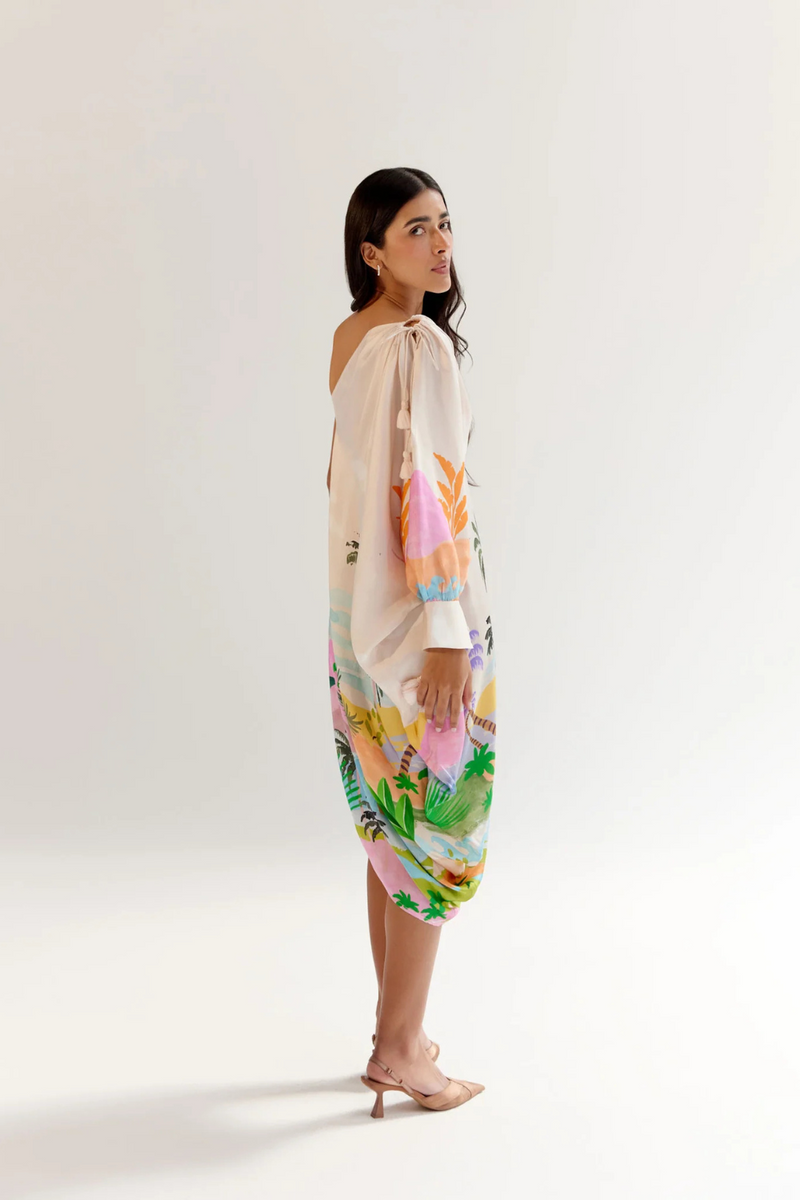 Alaya Midi - By the Sea satin by NOIB for women Worldwide