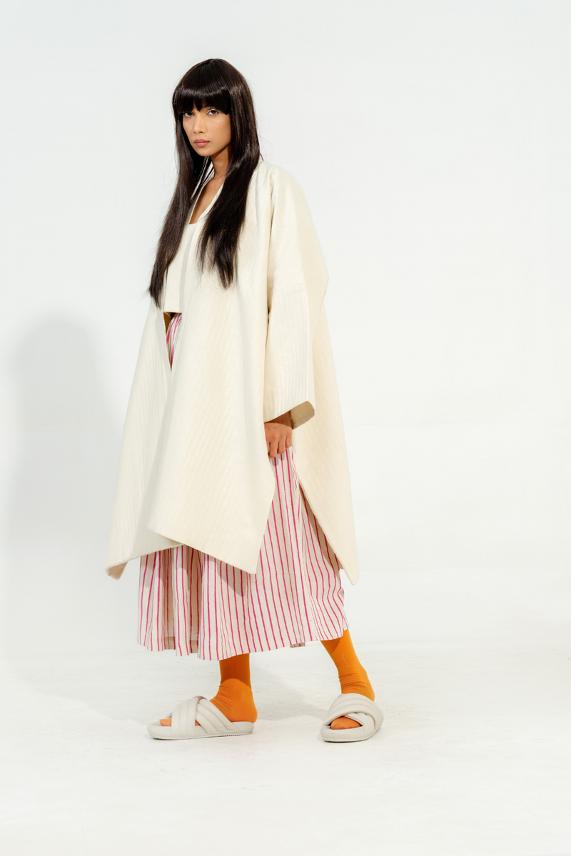 Shitake Jacket cotton matty jackets and overlays by Stoique in natural, pink for women Worldwide
