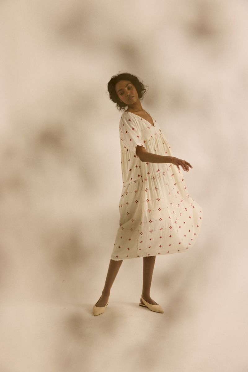 Starveil Dress mul dress by Khara Kapas in off-white for women Worldwide