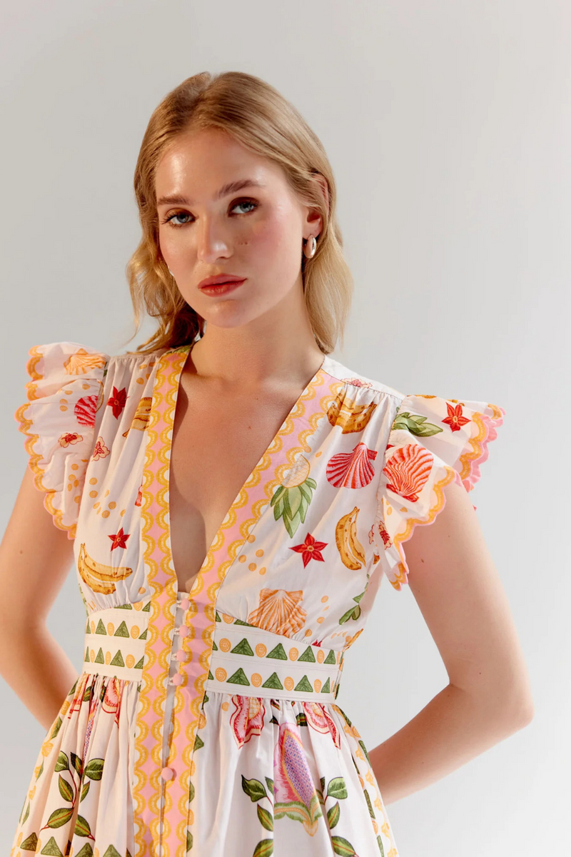 Estella Maxi - Seashell (Ecru) poplin by NOIB for women Worldwide