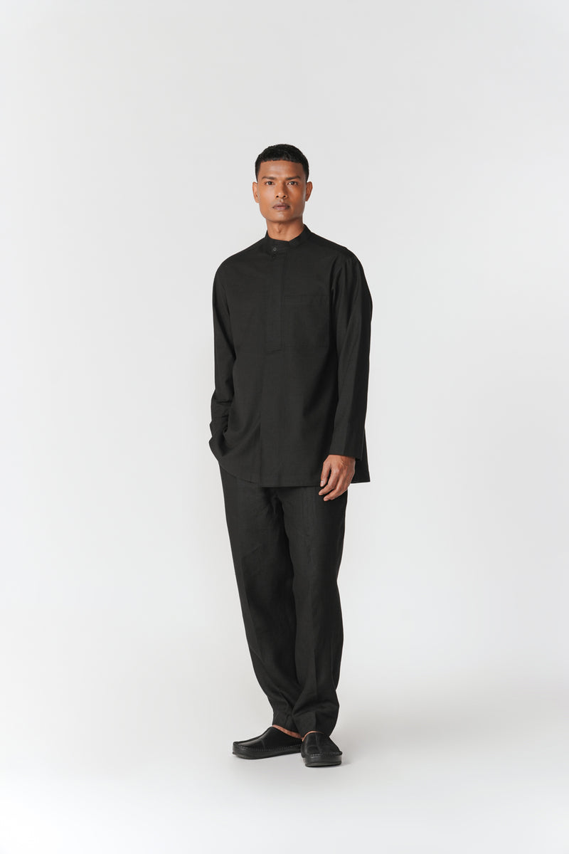 Double Placket Shirt top/shirt by Turn Black in black for men Worldwide