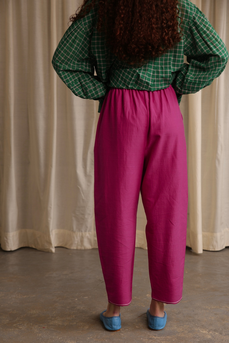 Luca Pants cotton by MASON AND MILL in pink color for women Worldwide