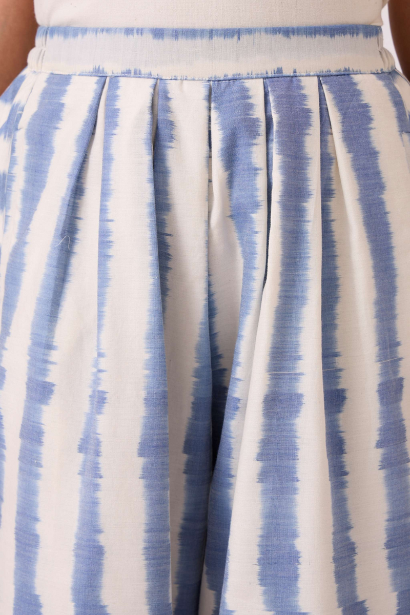 Ivan Blue Striped Ikat Pants cotton by The Summer House in blue color for women Worldwide