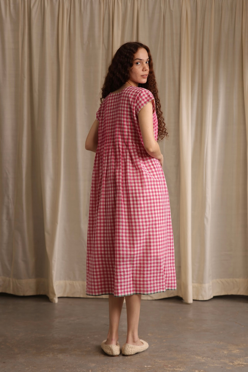 Darla Dress cotton by MASON AND MILL in pink color for women Worldwide