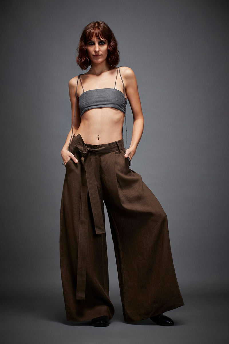 BREE TROUSERS IN BROWN by Chola in brown color for women Worldwide