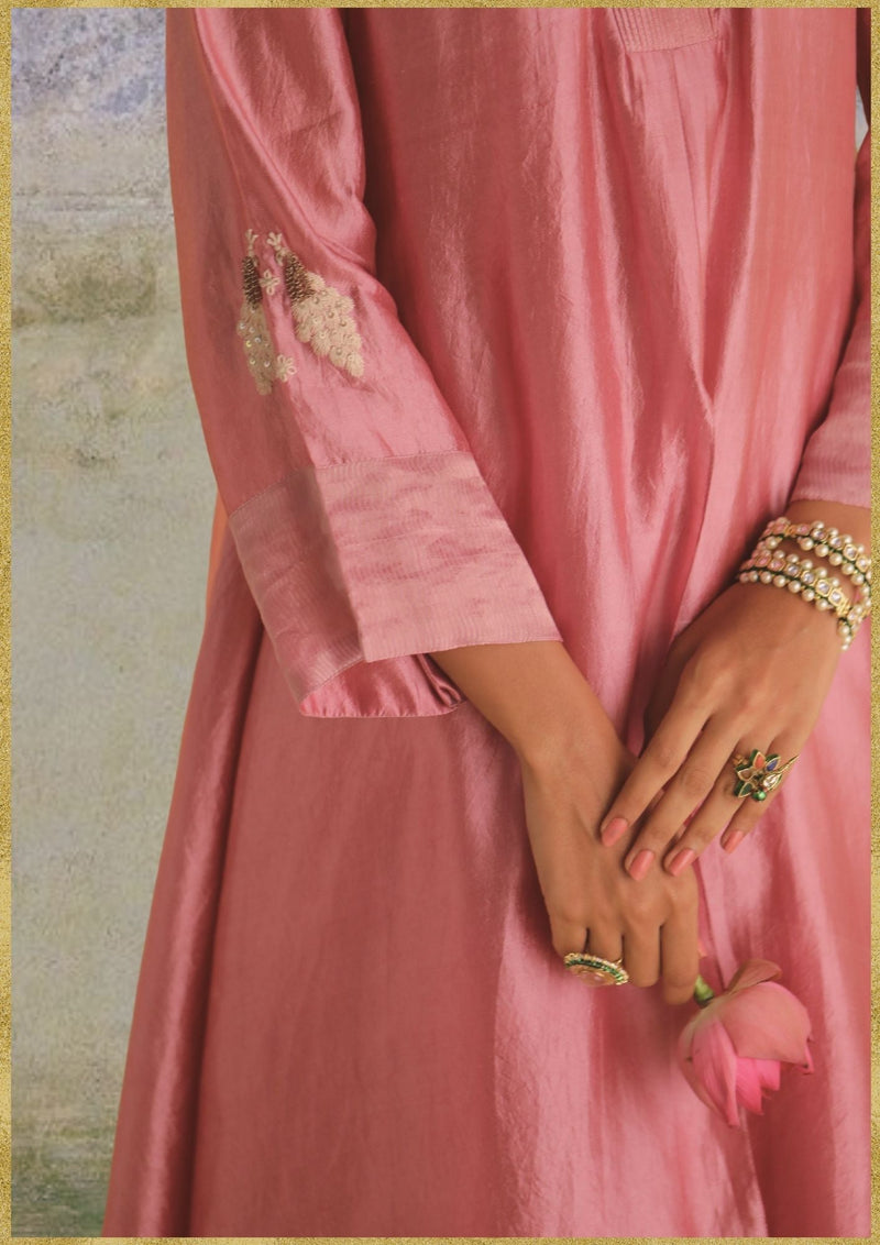 Blush Kurta Set by Myoho in pink color for women Worldwide