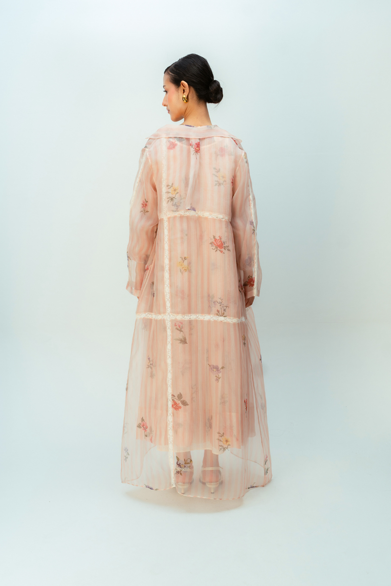 SUNLIT MEADOW TRENCH silk organza jacket/overlay by Ode to Odd in blush pink for women Worldwide