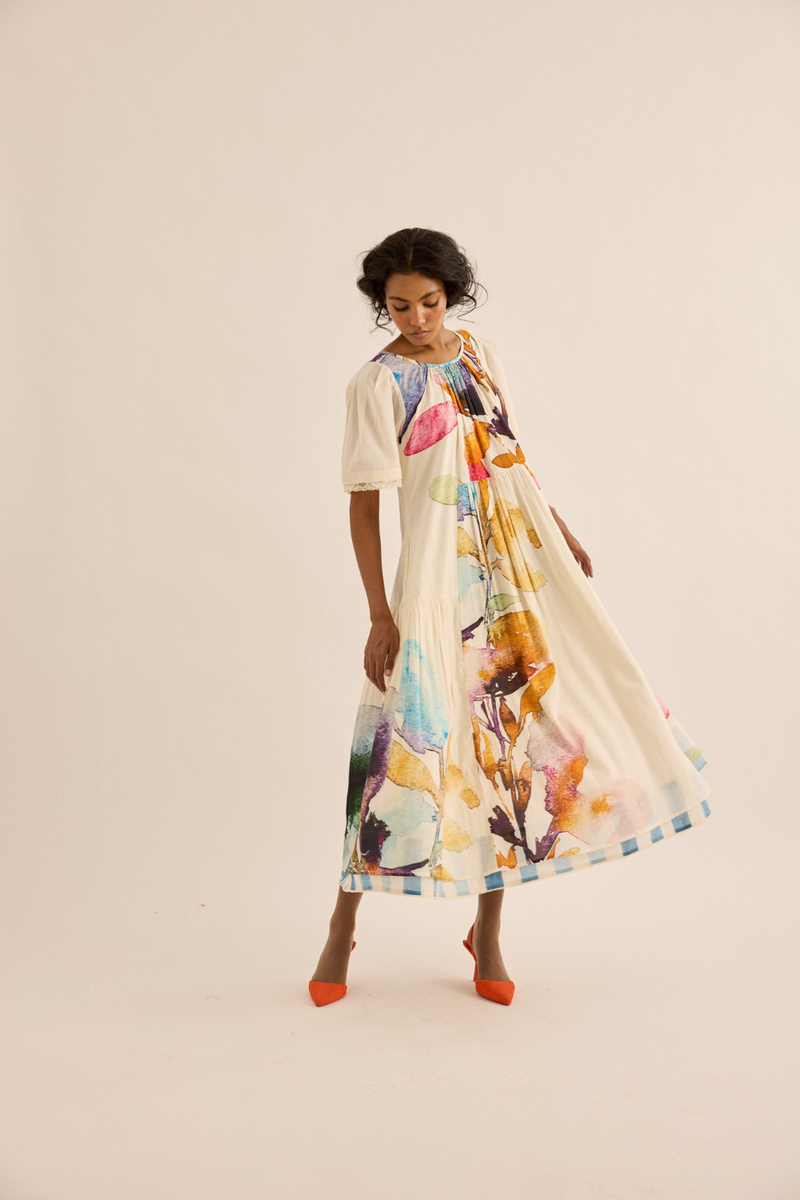 Petaline Dress mul dress by Khara Kapas in multicolor for women Worldwide