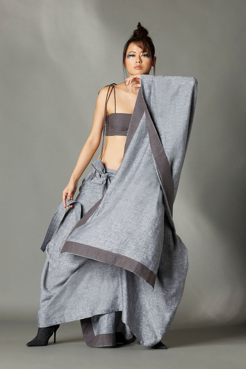 Blaise Sari Skirt in Grey