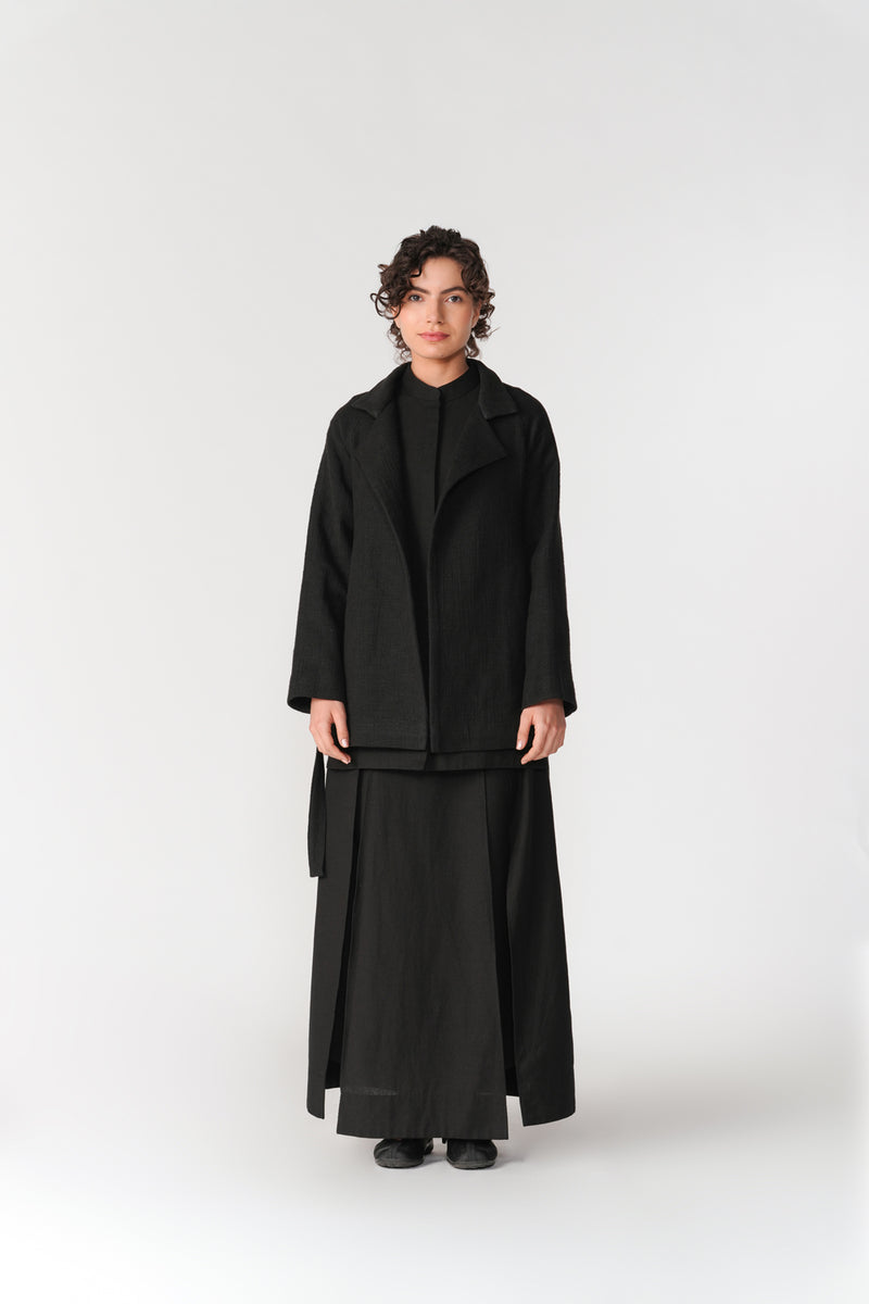Chenille Short Overcoat jacket/overlay by Turn Black in black for women Worldwide