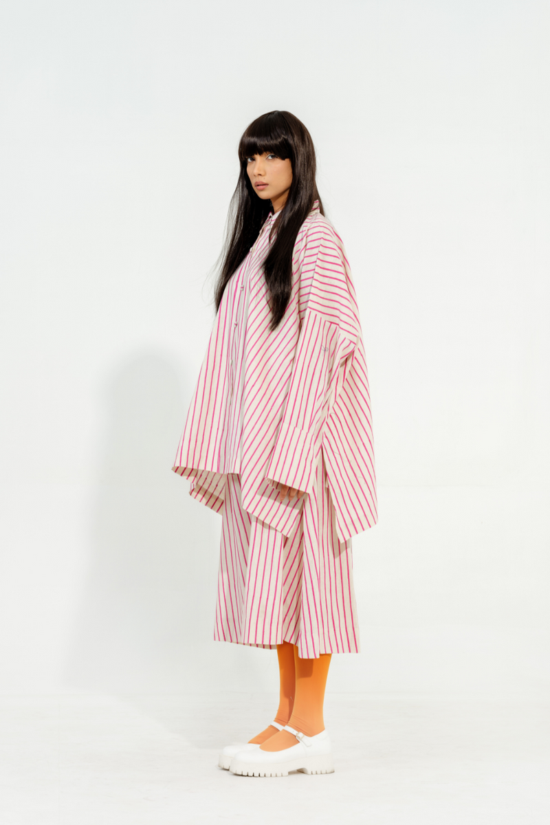 Lavender Skirt cotton muslin skirts by Stoique in natural, pink for women Worldwide