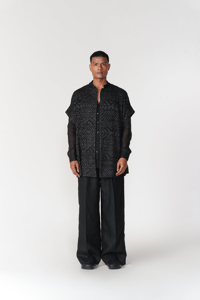 Short Drop Shoulder Overlay jacket/overlay by Turn Black in black for women Worldwide