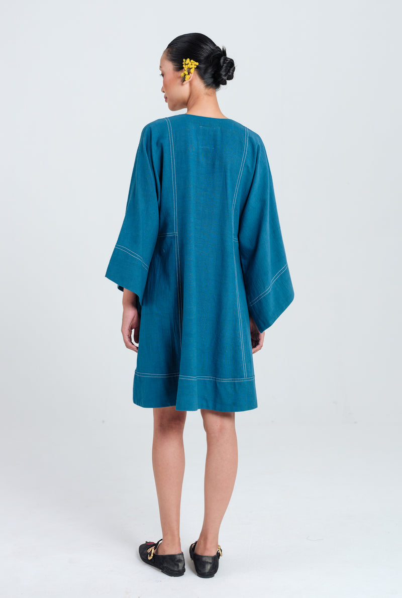 Ether Shift Dress kala cotton dress by JodiLife in blue for women Worldwide
