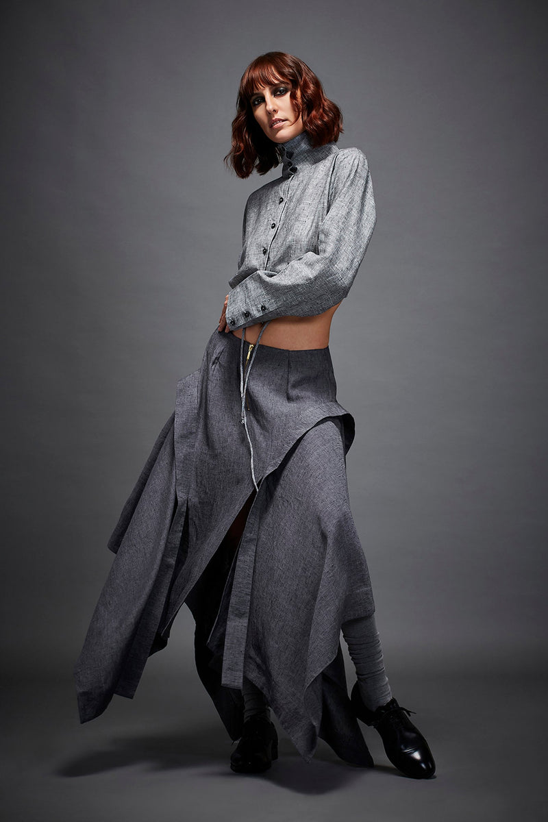 AYLA SKIRT by Chola in grey color for women Worldwide