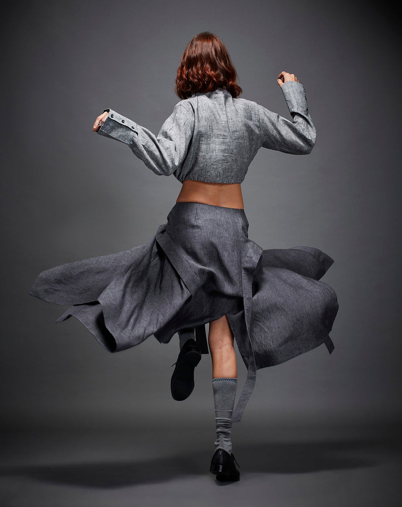 AYLA SKIRT by Chola in grey color for women Worldwide