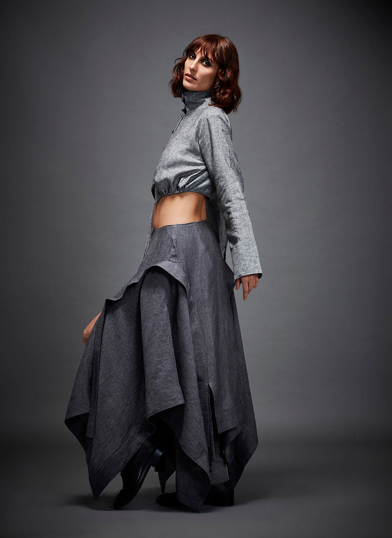 AYLA SKIRT by Chola in grey color for women Worldwide