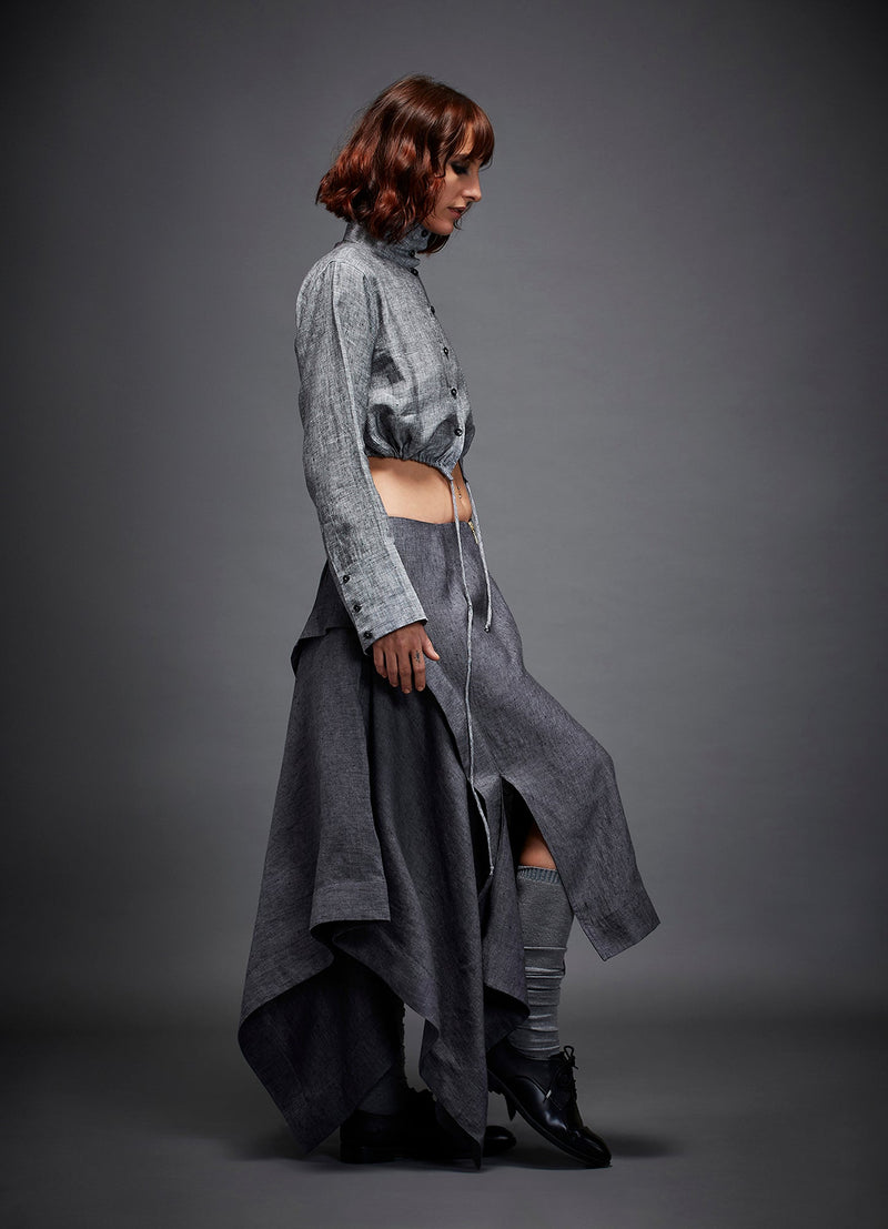 AYLA SKIRT by Chola in grey color for women Worldwide