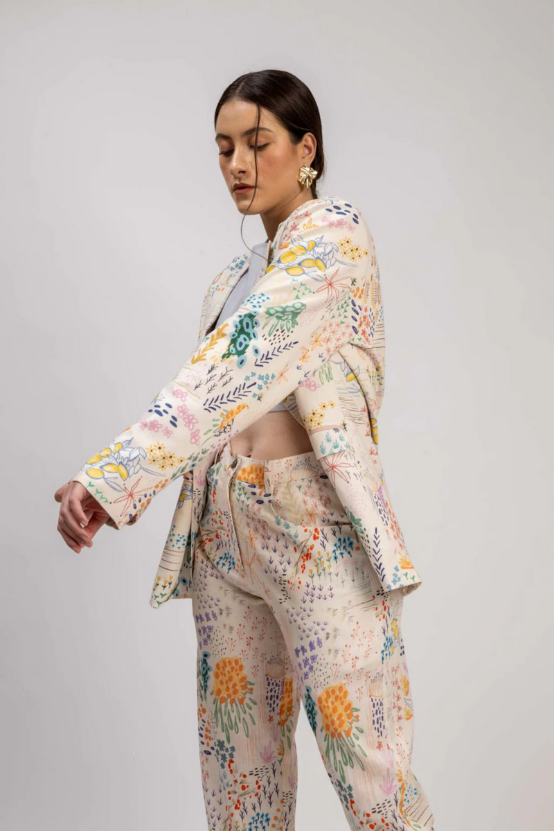 LIZA PRINTED BLAZER mul by Doodlage in multi color for women Worldwide