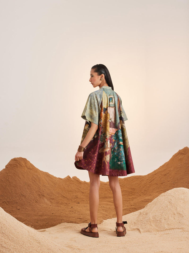 A-Line Dress -High Tea satin Dress by CORD for women Worldwide
