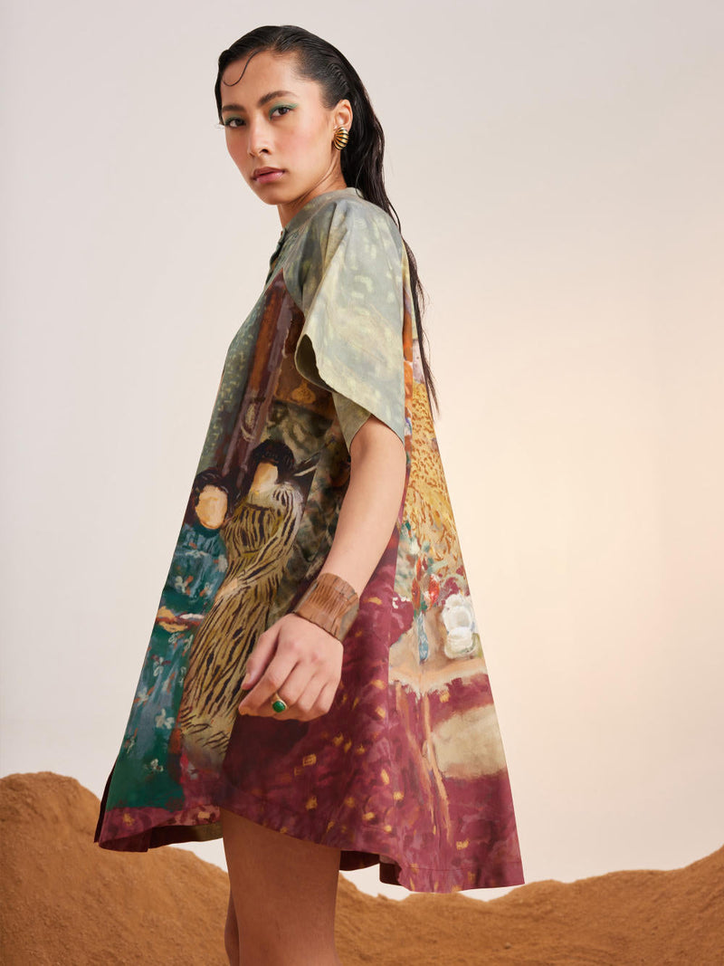 A-Line Dress -High Tea satin Dress by CORD for women Worldwide