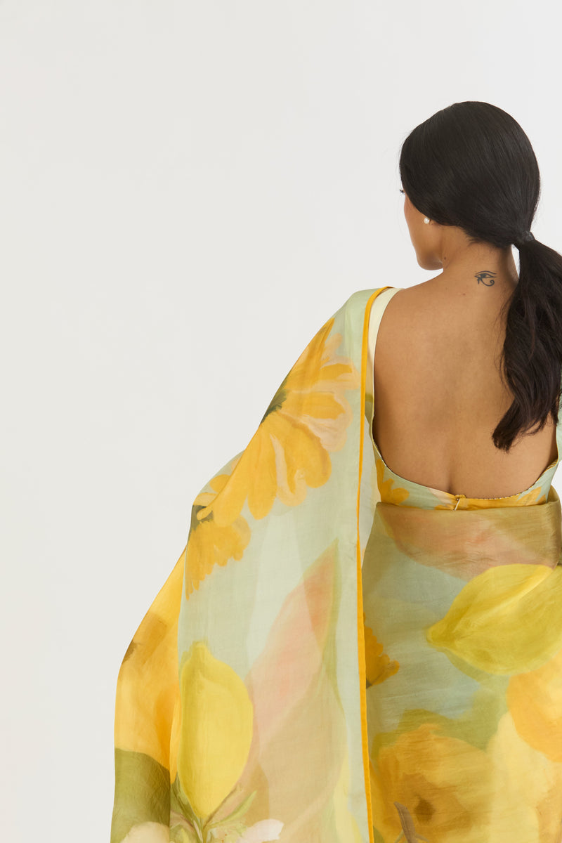LEMONADE SAREE silk by Yam in yellow color for women Worldwide
