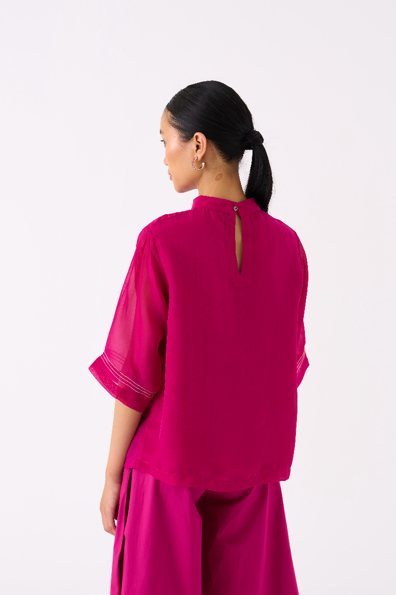 POPPY TOP-FUSCHIA organza by THREE for women Worldwide