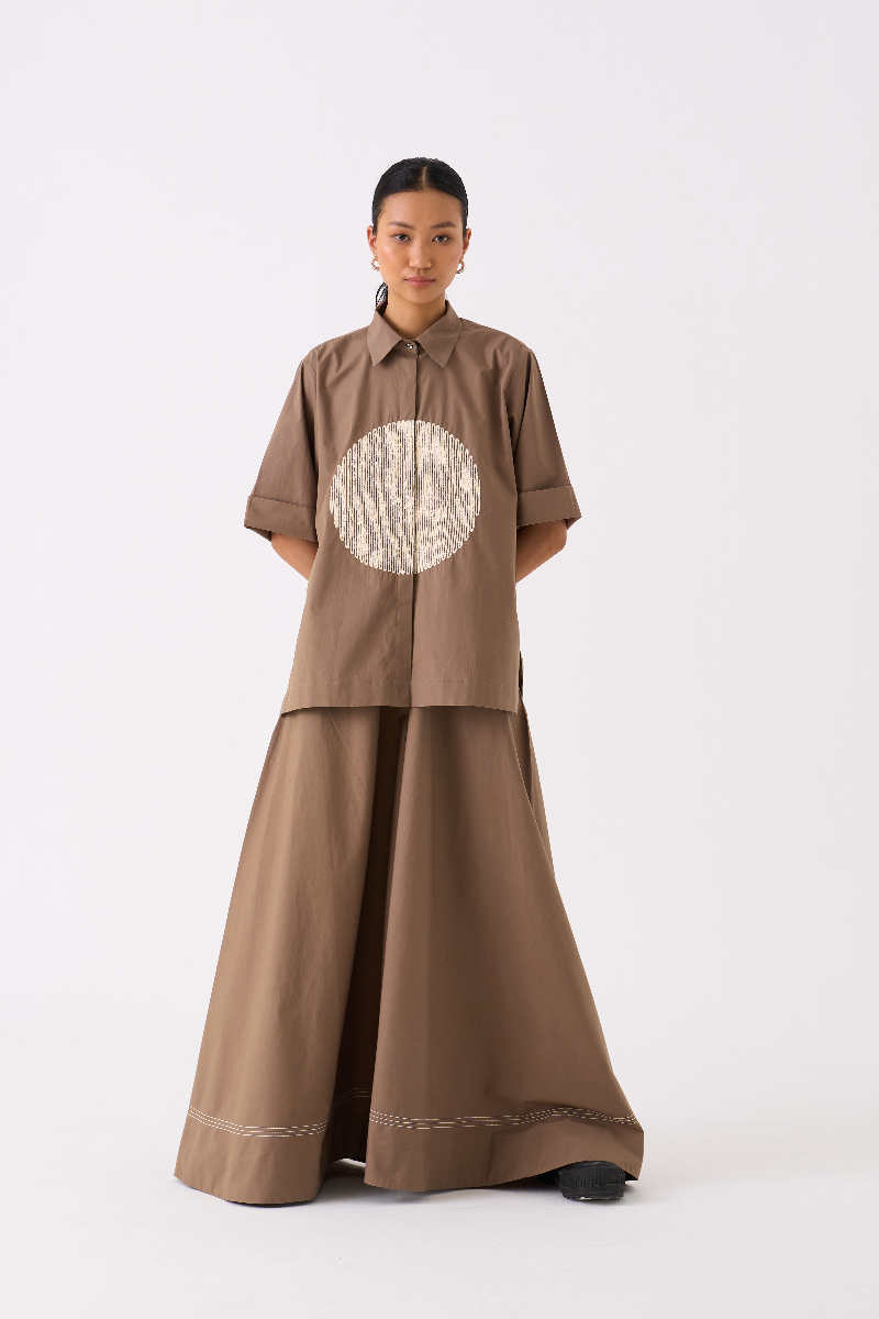CIRCLE SHIRT-CEDAR poplin by THREE for women Worldwide