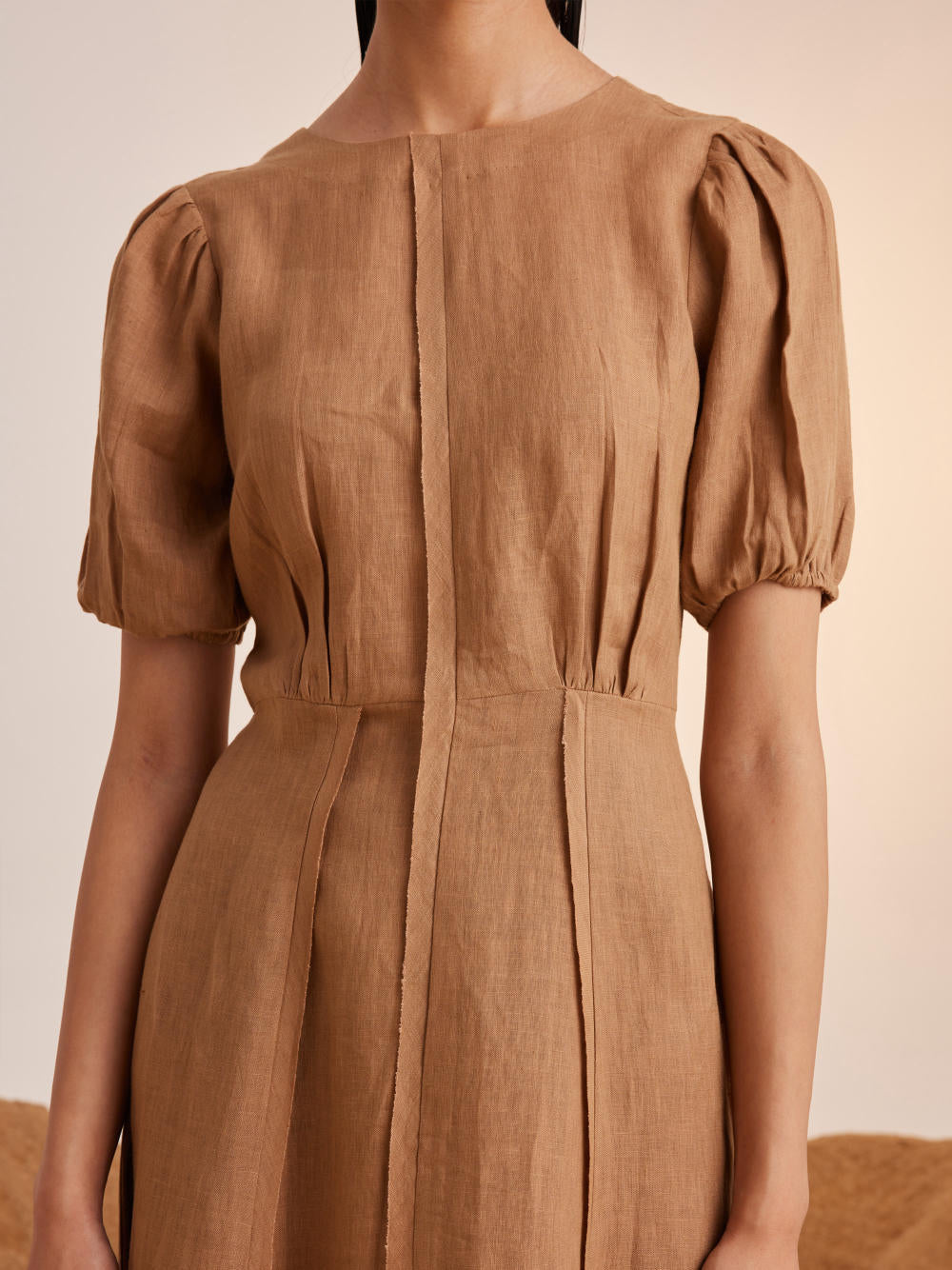 Panelled Dress -Sand