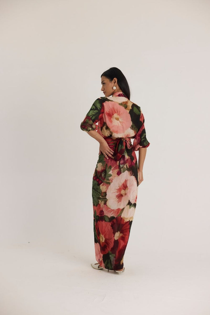 SCARLETT TIE-UP TOP & SKIRT SET mul by Yam in multi color for women Worldwide