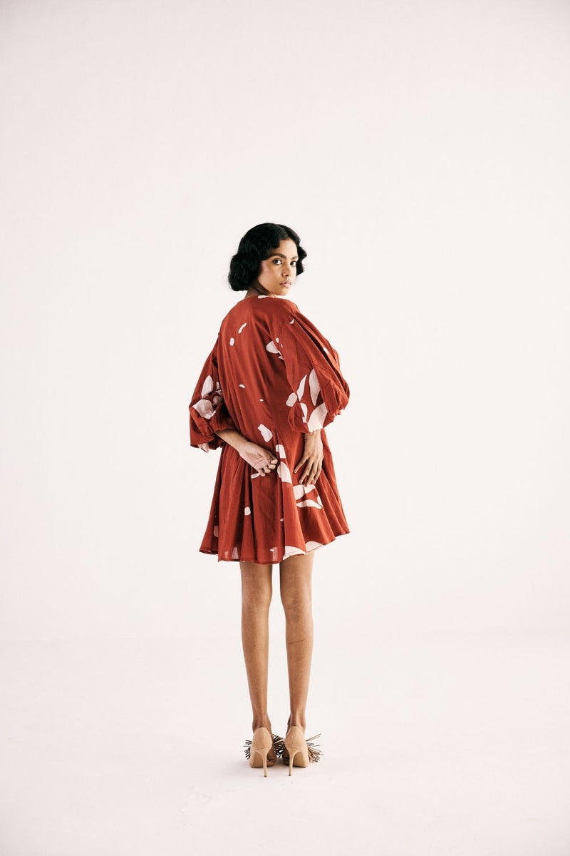 RUSTIC GLORY DRESS cotton by Khara Kapas in red for women Worldwide