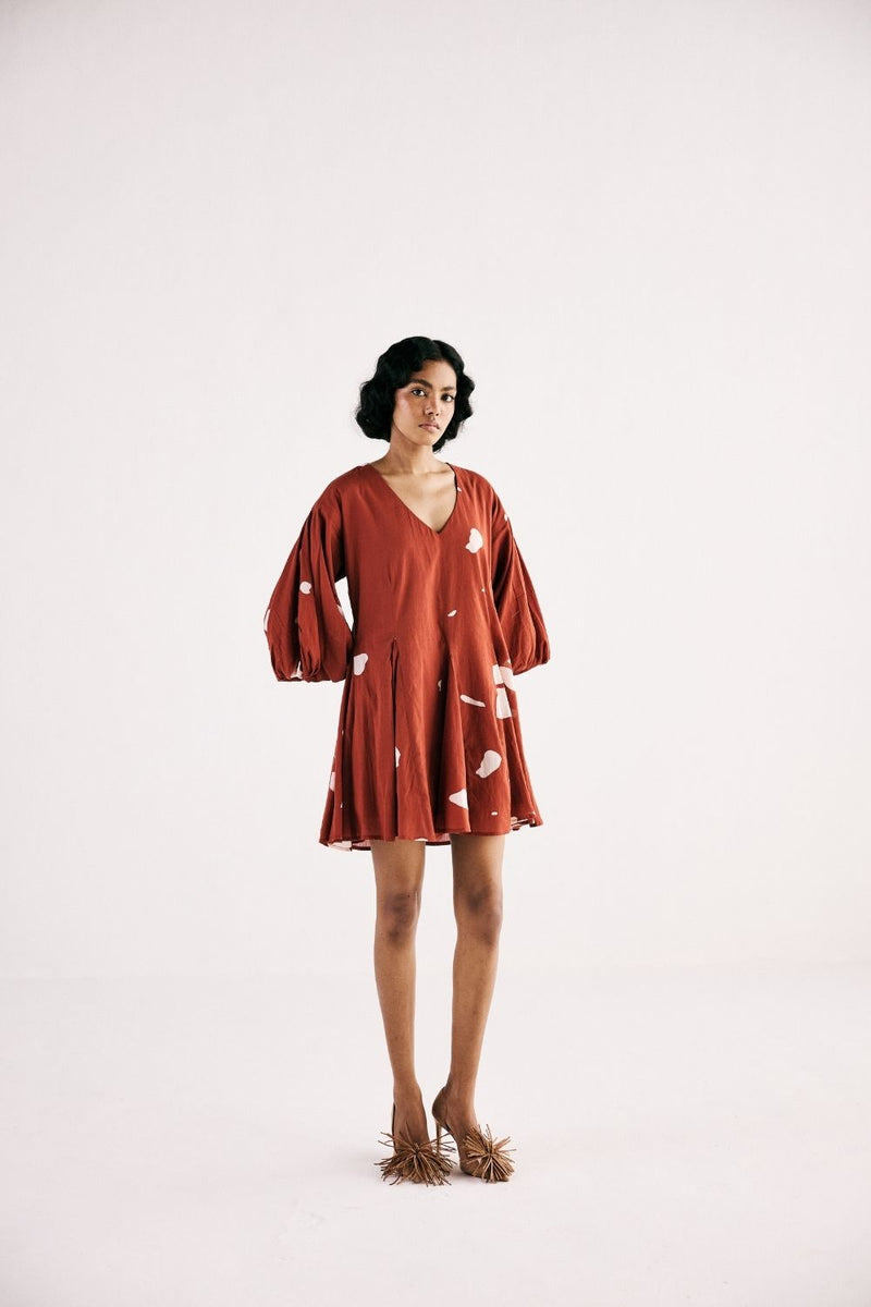 RUSTIC GLORY DRESS cotton by Khara Kapas in red for women Worldwide