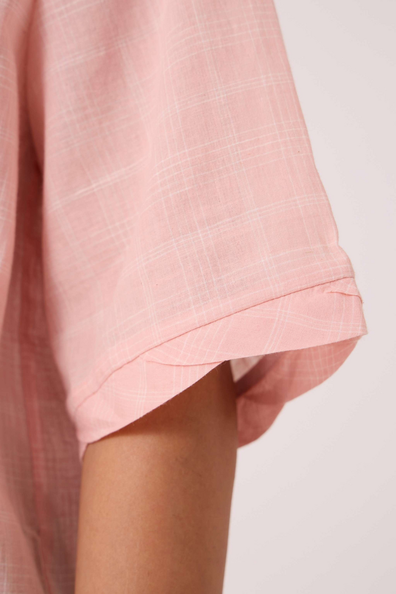 Laurie Pink Handwoven Top cotton by The Summer House in blue color for women Worldwide