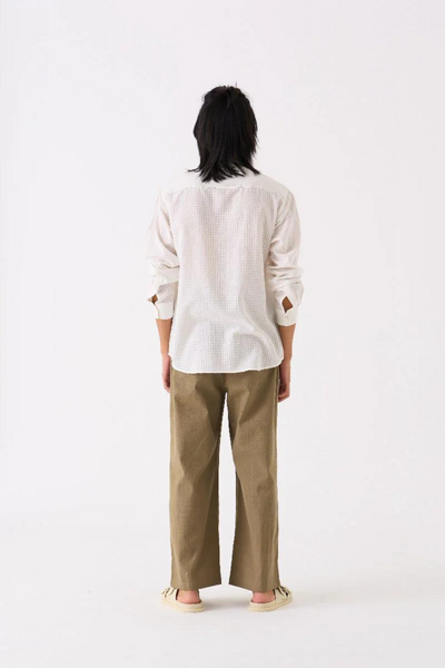 BAND COLLAR SHIRT - WHITE