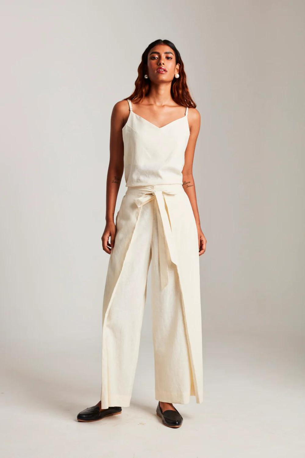 Vanilla Co-Linen Camisole Top & Wrap Pants