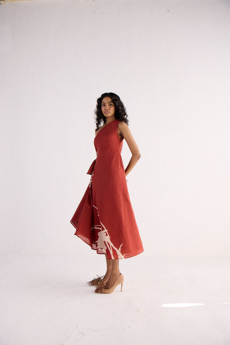 DESERT ROSE DRESS cotton by Khara Kapas in red for women Worldwide