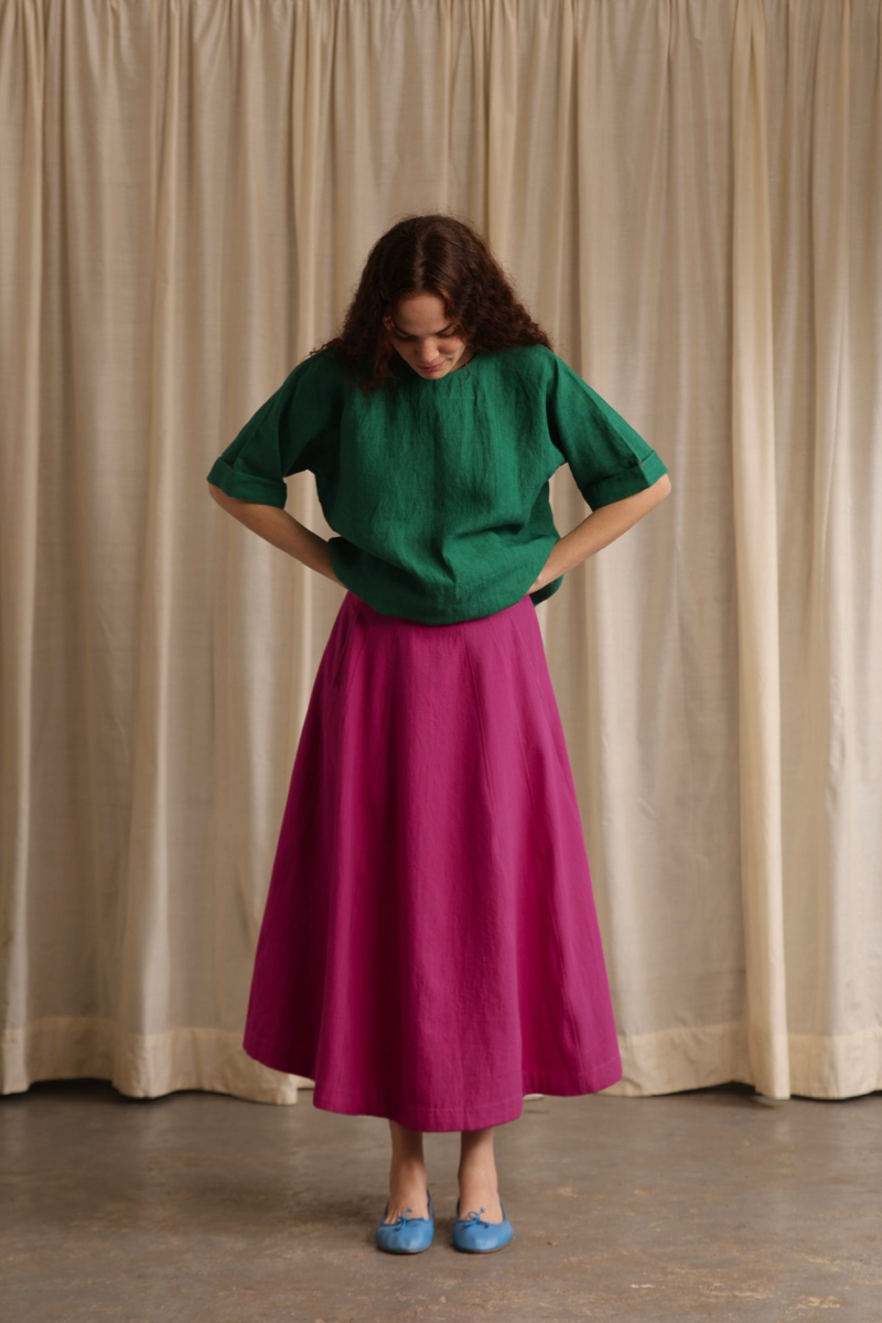 Bisou Skirt cotton by MASON AND MILL in pink color for women Worldwide