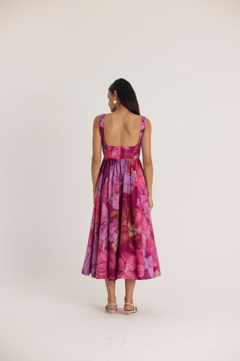 VIOLET CHERRY DRESS cotton by Yam in pink color for women Worldwide