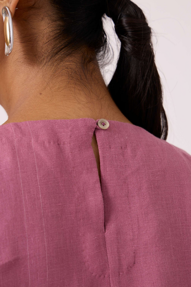 Eyre Lilac Linen Top by The Summer House in mauve color for women Worldwide