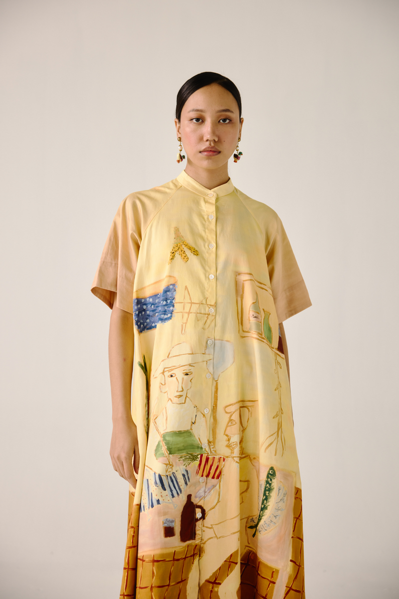A-Line Long Dress - Fisherman cotton by CORD for women Worldwide
