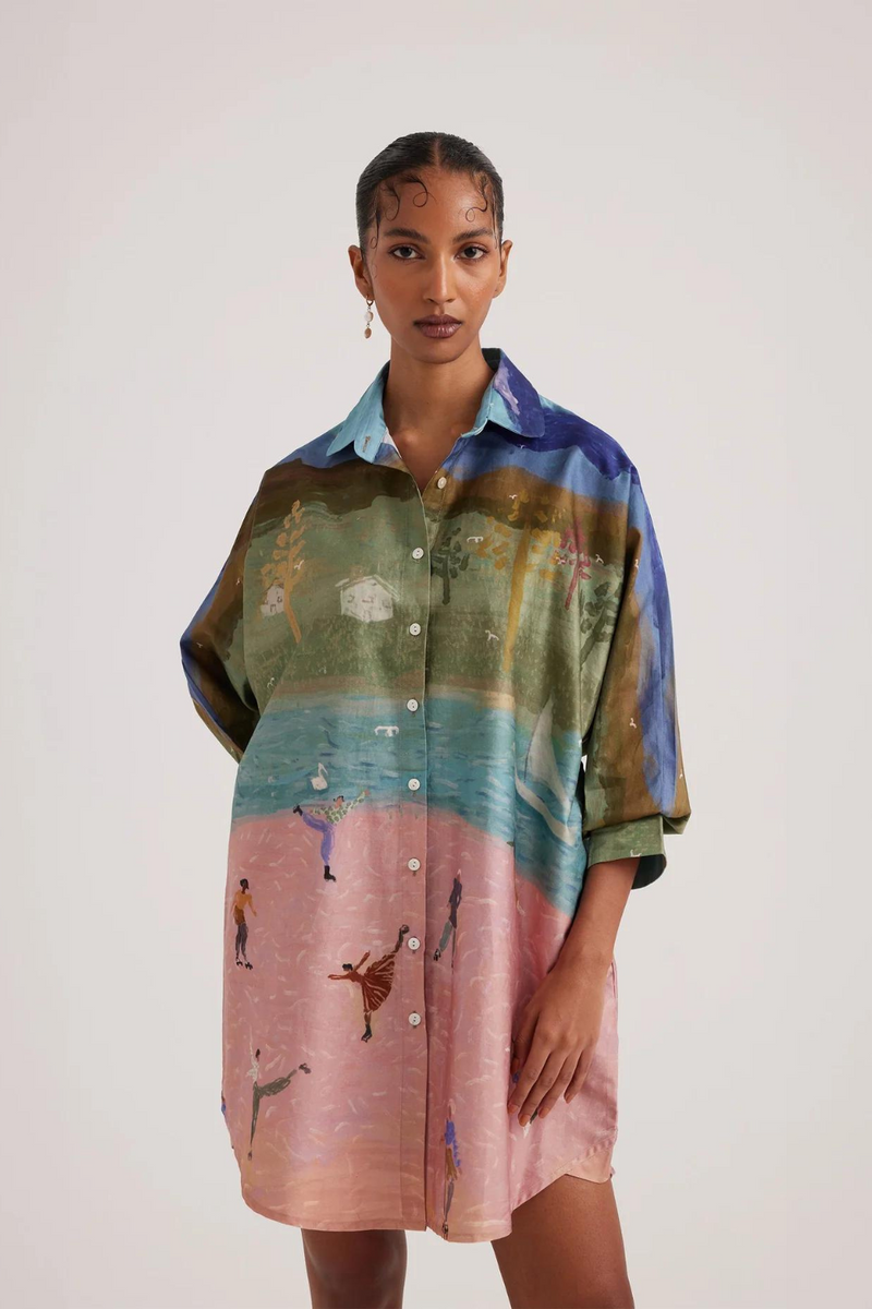Como Long Shirt-Skater satin by CORD for women Worldwide