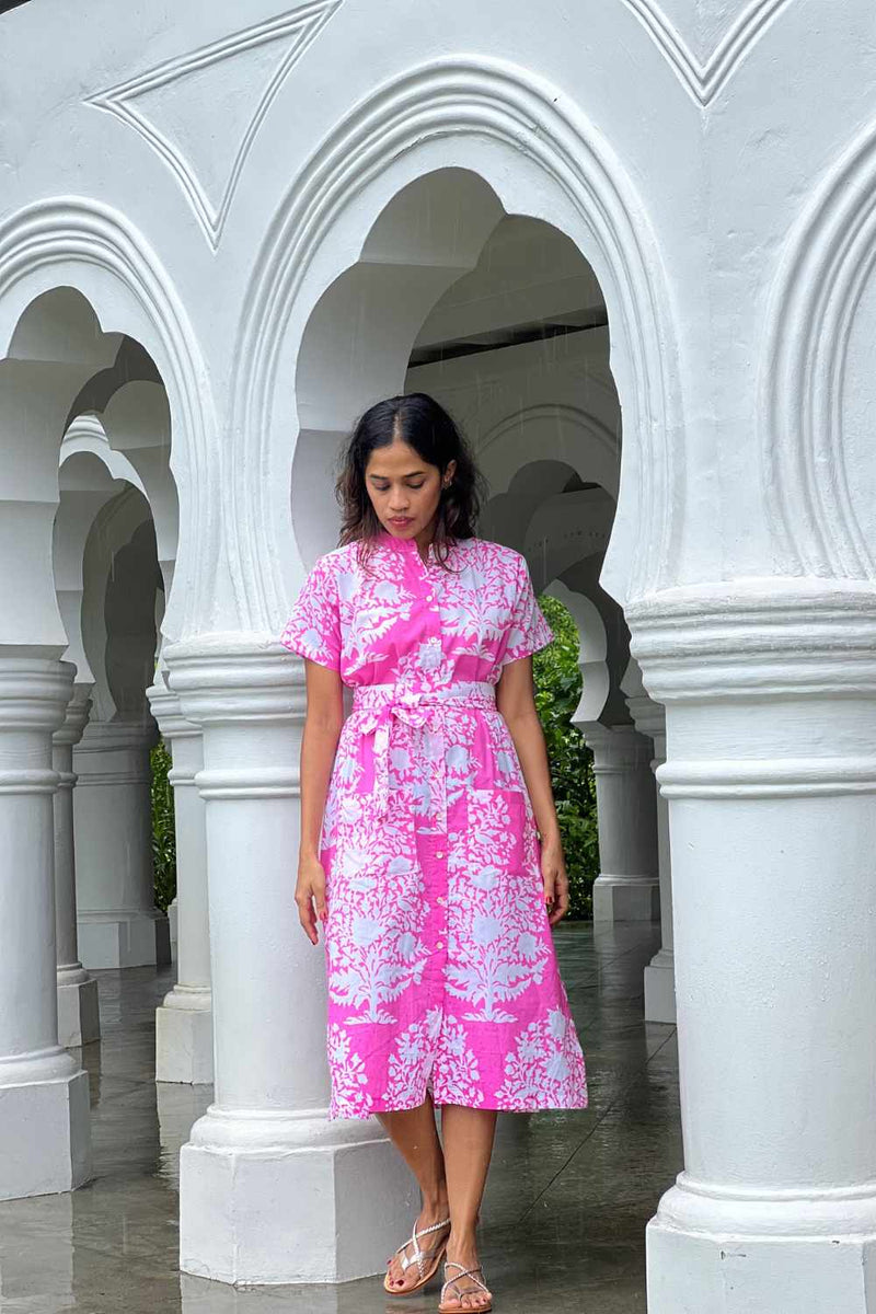 FUSCHIA PRINT DRESS Dress by TOKREE for women Worldwide