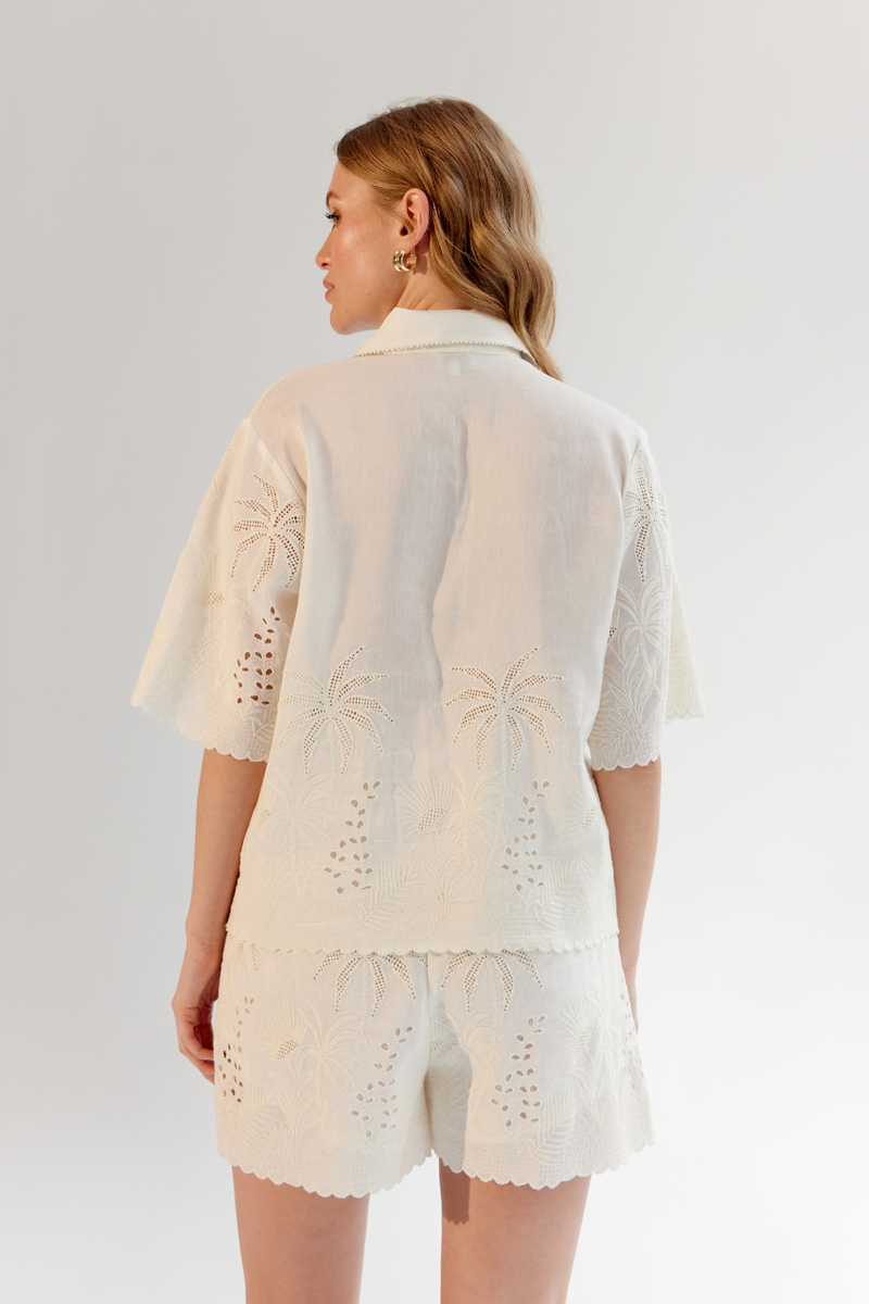 Deya Shirt - White linen by NOIB for women Worldwide
