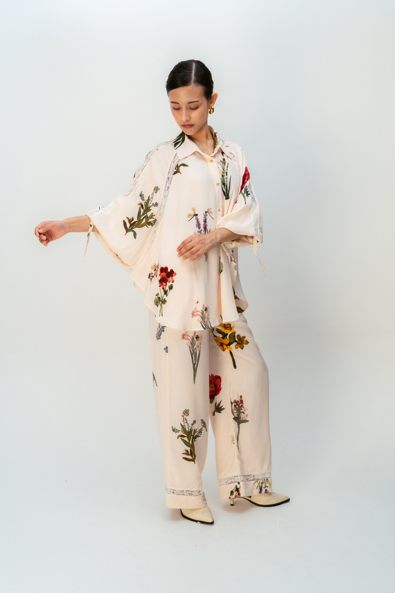 GENTLE GRACE CO-ORD SET crepe co-ord set by Ode to Odd in blush pink for women Worldwide