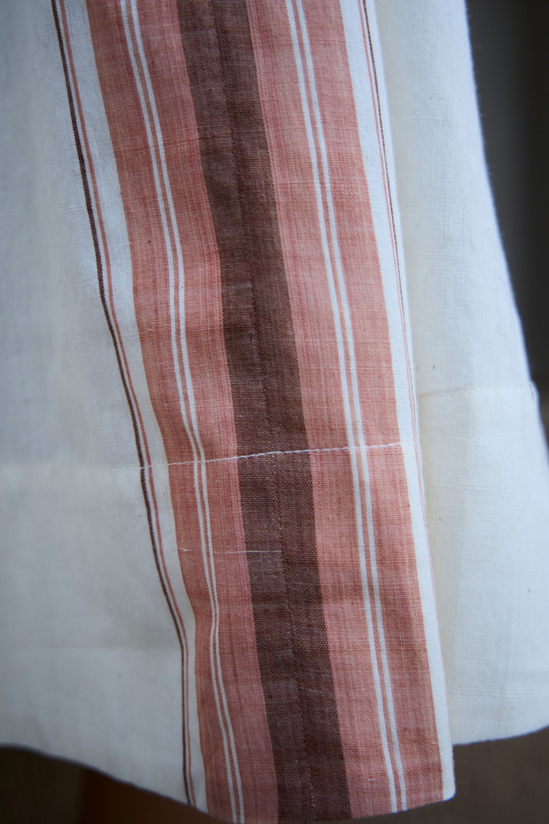 Bulan Handwoven Striped Midi Dress cotton by The Summer House in white color for women Worldwide