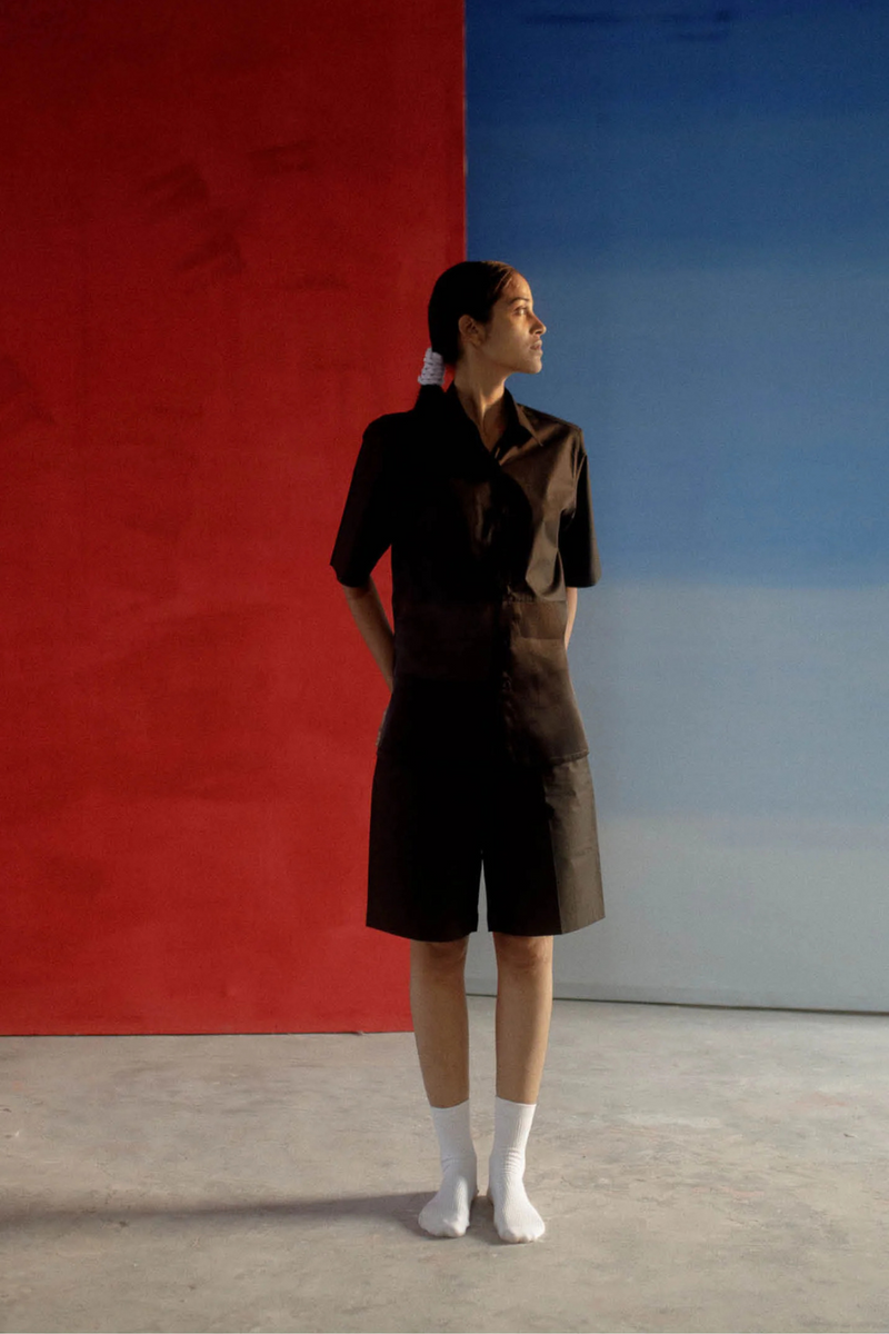 ANANDA ORGANZA SHORT SET organza by Ituvana in rust color for women Worldwide