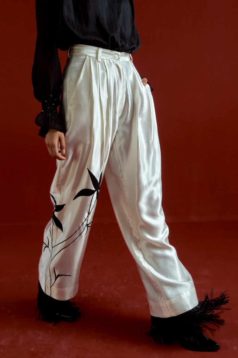 SMOCKING DETAIL SHIRT CO-ORD-BLACK organza by THREE in black color for women Worldwide