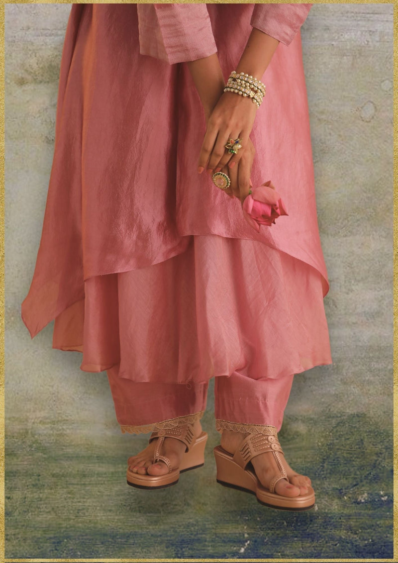 Blush Kurta Set by Myoho in pink color for women Worldwide