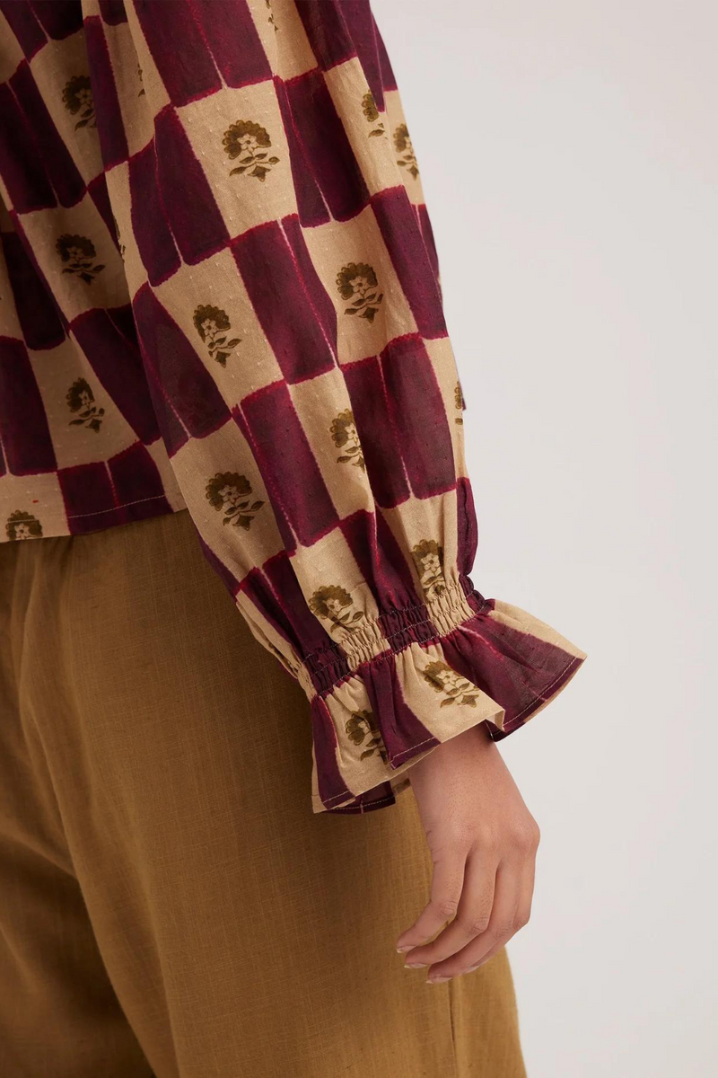 Elsa Top-Stamp Checks cotton by CORD for women Worldwide